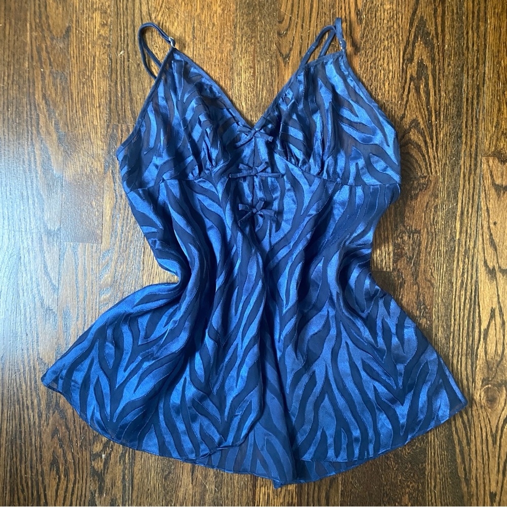 🎀 Vintage 80s/90s Blue Babydoll Lingerie Top 🎀